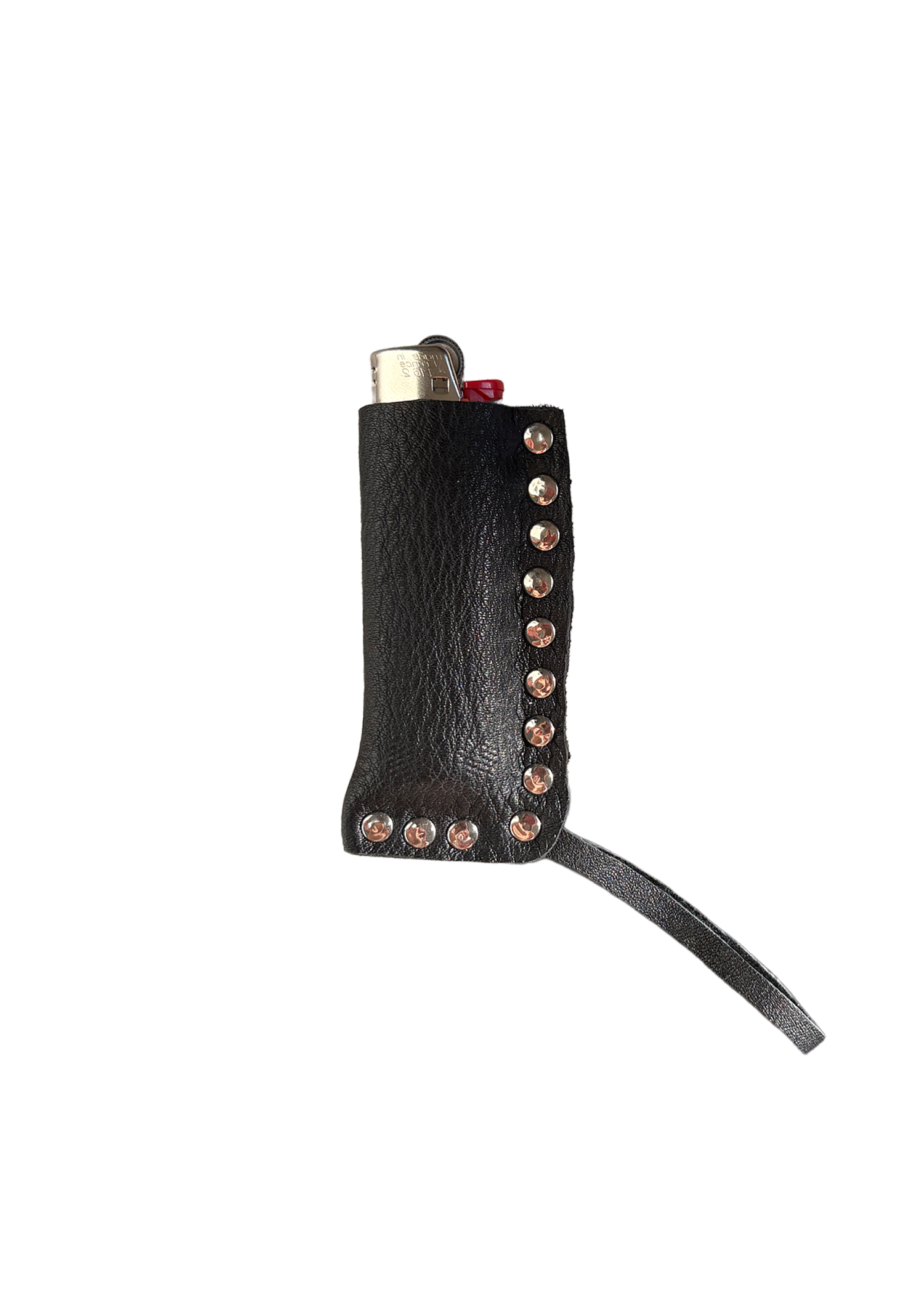 Black leather lighter case