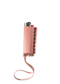 Baby pink leather lighter case