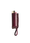 Deep purple leather lighter case